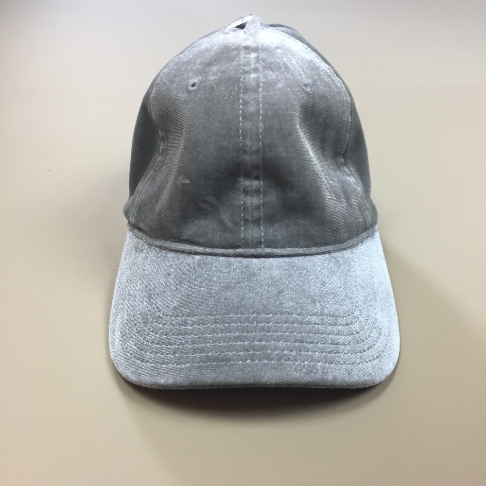 Velvet Gray Baseball Cap Hat - Picture 3 of 8